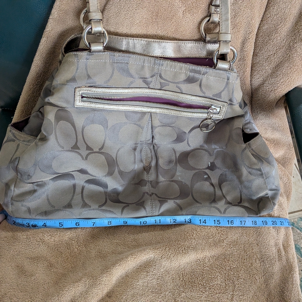 Coach Gray Signature Tote Bag